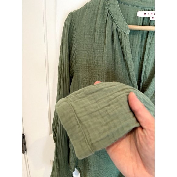 XiRENA Tops Xirena Cotton Gauze Long Sleeve Popover Shirt Blouse